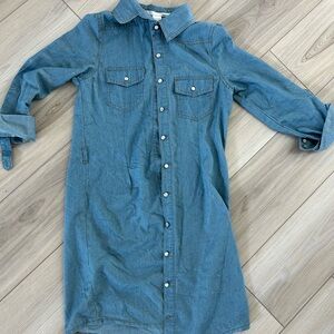 Denim Button-Up Shirt Dress